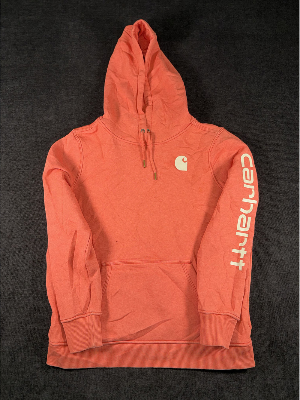 Carhartt Relaxed Fit Hoodie Sweatshirt in Coral, Youth Size L (12-14)